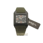 BREIL Ergo quarzo acciaio e PVD nero cinturino tessuto BW0259 new